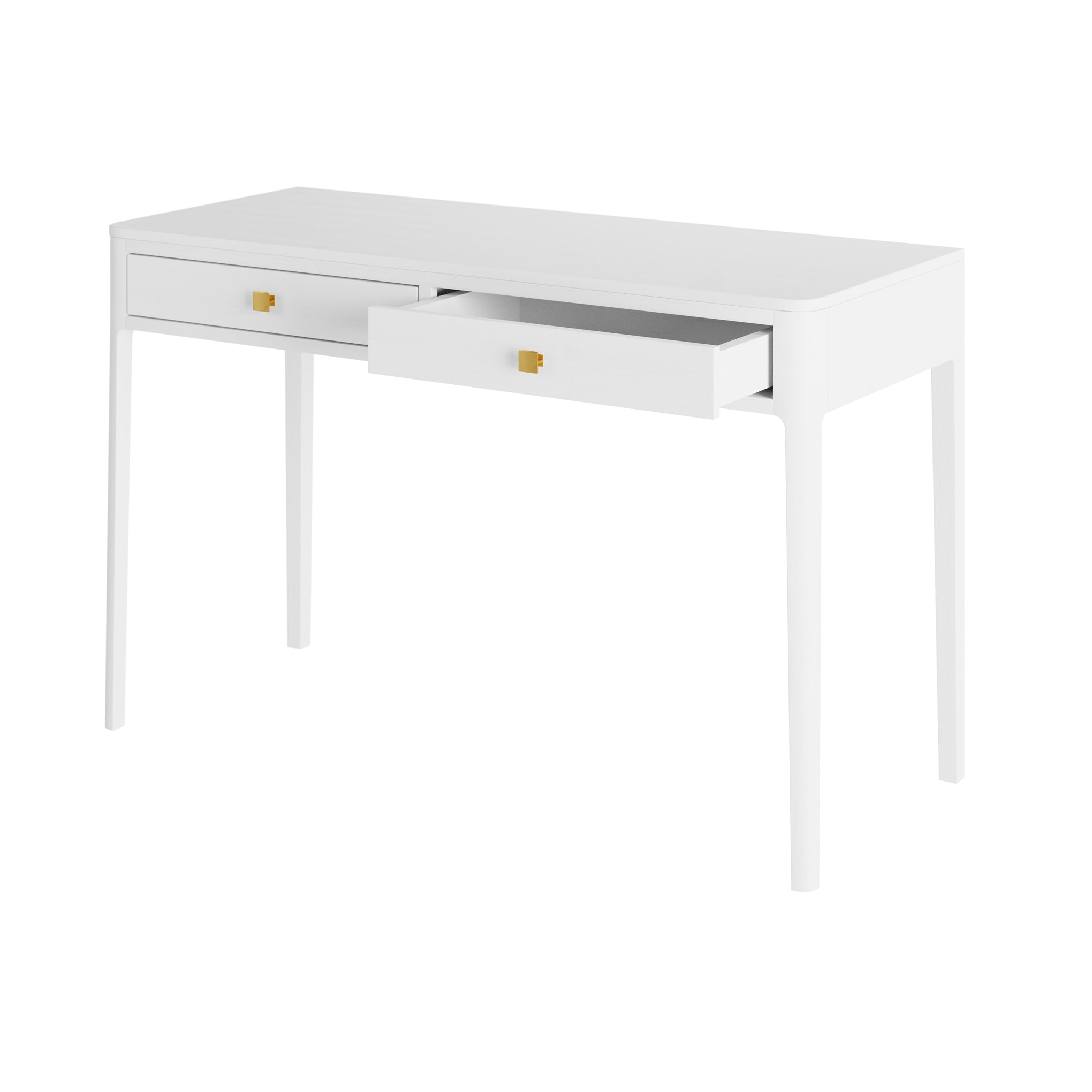 DI Designs Abberley White Oak Wood & Gold Desk
